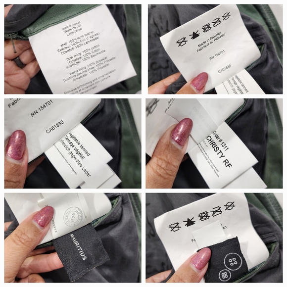 Mauritius Leather Christy Star Motorcycle Jacket in Green Women's Size US 6 & 10 - Picture 16 of 16